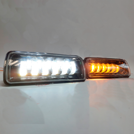 светодиодные led подфарники 11 линз sal-man с дхо, бегающим поворотником, дальним/ближним для л@да НИВ@ 4х4, urban, bronto купить недорого с доставкой в Бузулук