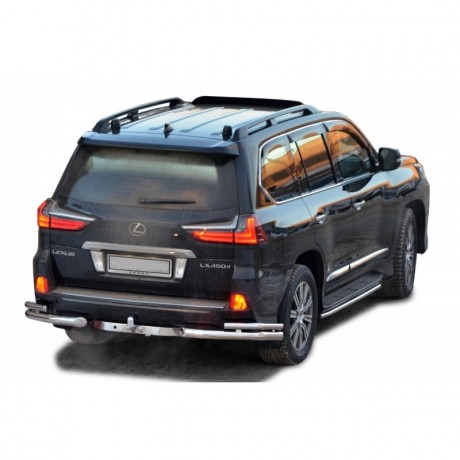 Защита заднего бампера «Уголки двойные» (d76\51) для Lexus LX 450d (2016-н.в)(Окрашенное) купить недорого с доставкой в Бузулук